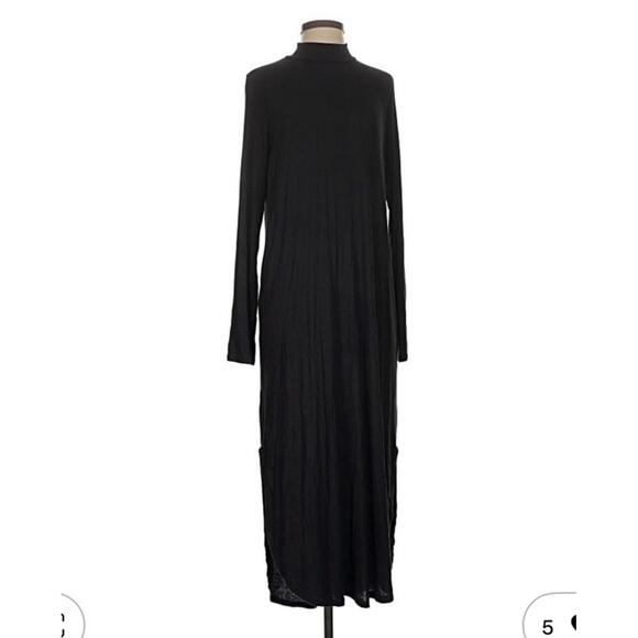 Show Me Your Mumu Black "Sutton Midi  Maxi Dress" small minimalist mock stretch - Picture 6 of 9